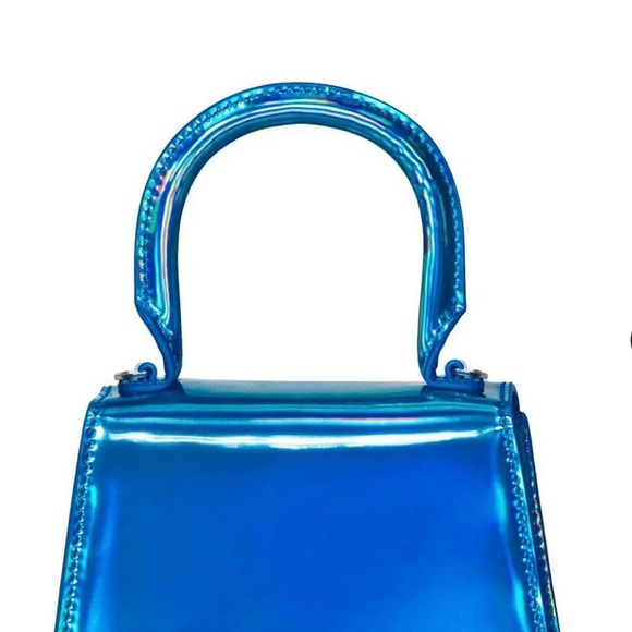 Self portrait micro blue metallic box bag - Picture 5 of 5